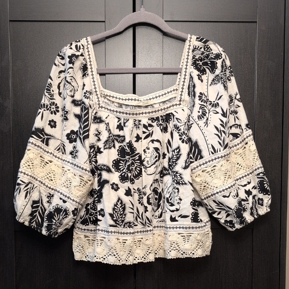 Christian Siriano Black and White Embellished Blouse - Picture 1 of 5